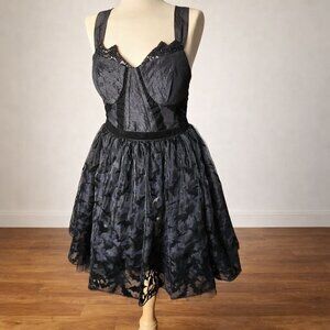 Hot Topic Goth Prom Dress Wednesday Addams Dark Academia Bat Girl Whimsigoth Alt